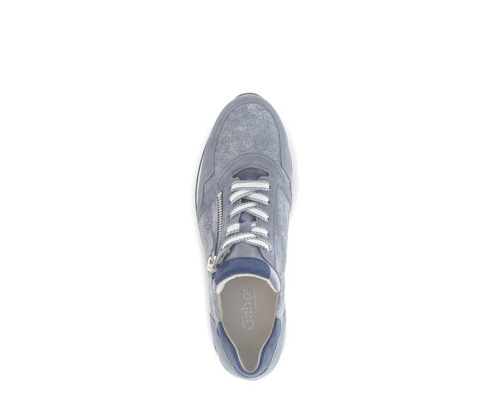 Gabor Damen  Sneaker Low Blau - Materialmix Leder