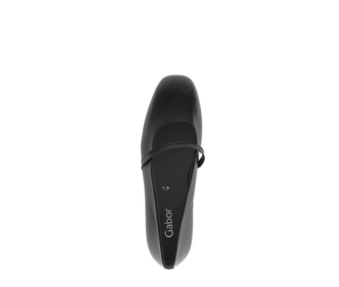 Gabor Damen  Eleganter Ballerina Schwarz - Glattleder