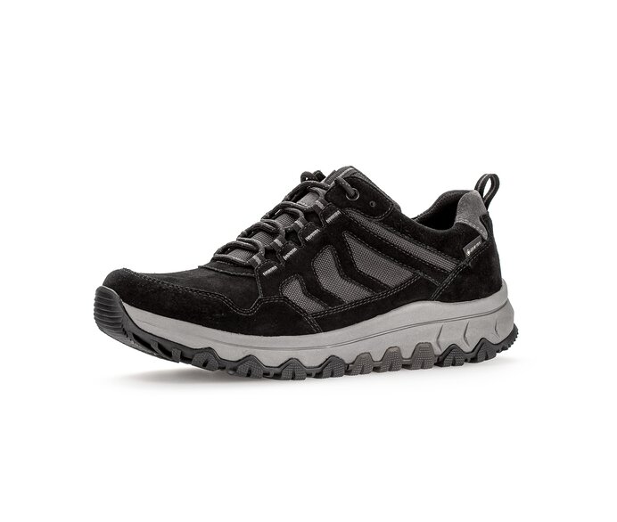 Gabor Herren Rollingsoft Sneaker Low Schwarz - Materialmix Leder/Textil