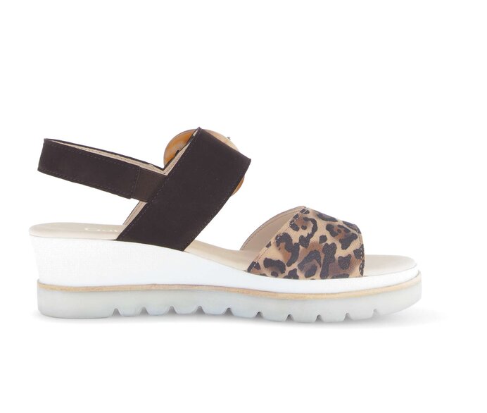 Gabor Damen  Plateau Sandale Schwarz - Rauleder
