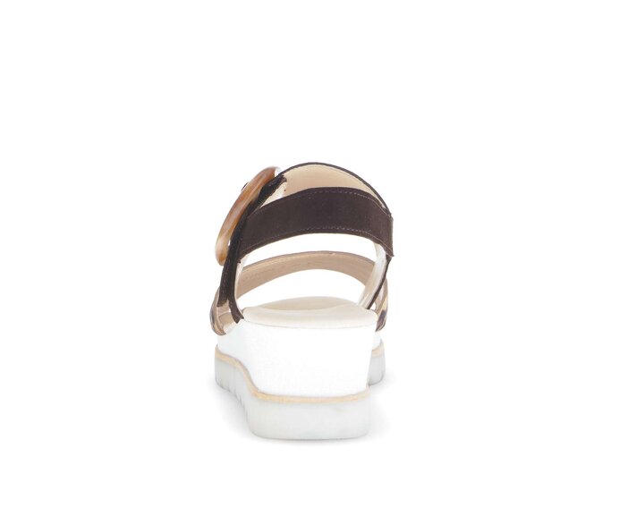 Gabor Damen  Plateau Sandale Schwarz - Rauleder