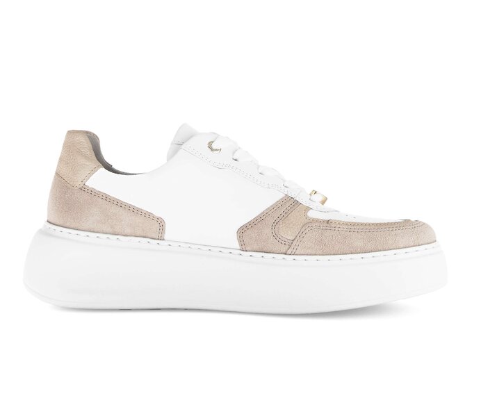 Gabor Damen  Sneaker Low Beige - Materialmix Leder