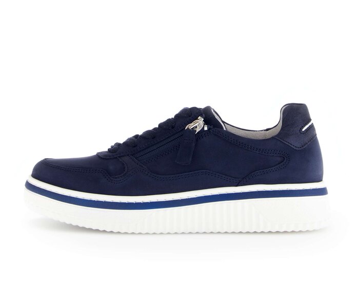 Gabor Damen Sneaker Low Blau - Materialmix Leder