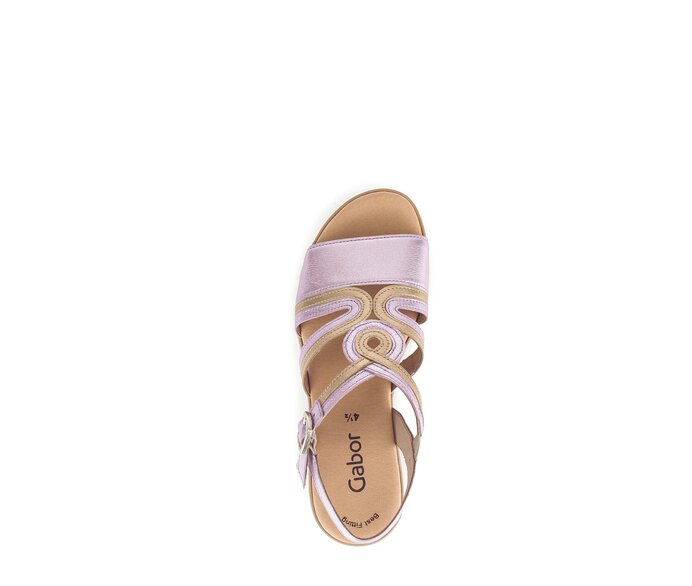 Gabor Damen  Keilsandalette Lila - Effektleder