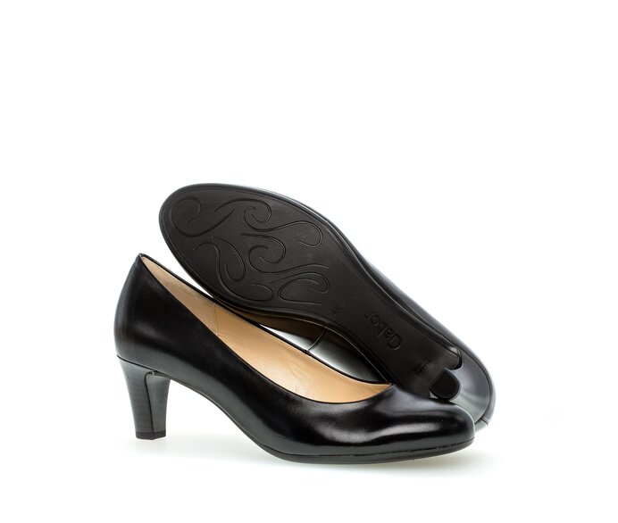 Gabor Damen  Eleganter Pumps Schwarz - Glattleder