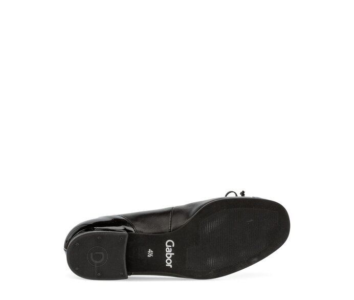 Gabor Damen  Eleganter Ballerina Schwarz - Materialmix Lederimitat
