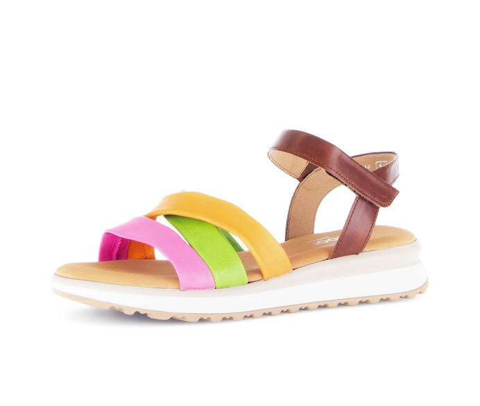 Gabor Damen  Riemchensandale Multicolour - Materialmix Leder