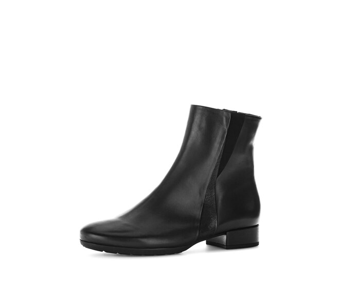 Gabor Damen  Sportliche Stiefelette Schwarz - Materialmix Leder