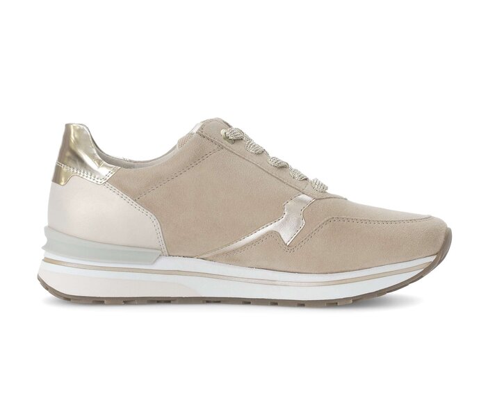 Gabor Damen  Sneaker Low Beige - Materialmix Leder