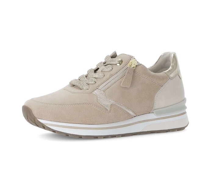 Gabor Damen  Sneaker Low Beige - Materialmix Leder