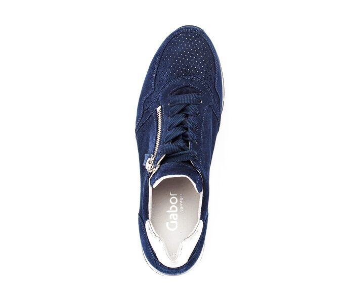 Gabor Damen  Sneaker Low Blau - Materialmix Leder