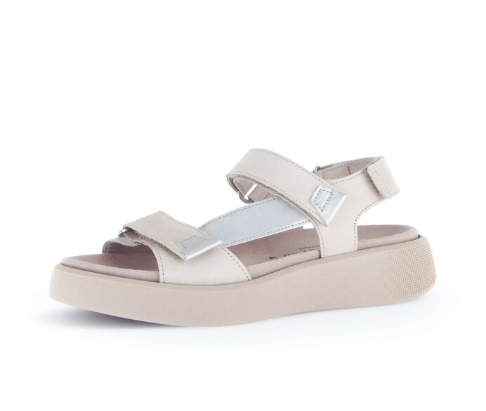 Gabor Damen  Riemchensandale Gold - Materialmix Leder