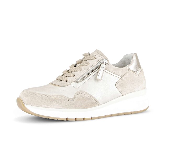 Gabor Damen  Sneaker Low Beige - Materialmix Leder/Lederimitat
