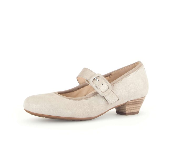 Gabor Damen  Spangenpumps Beige - Effektleder