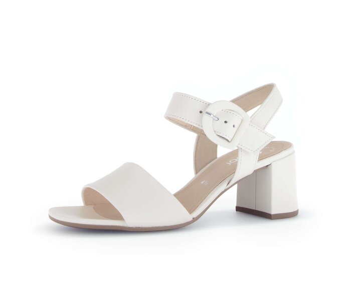 Gabor Damen  Riemchensandale Creme - Glattleder