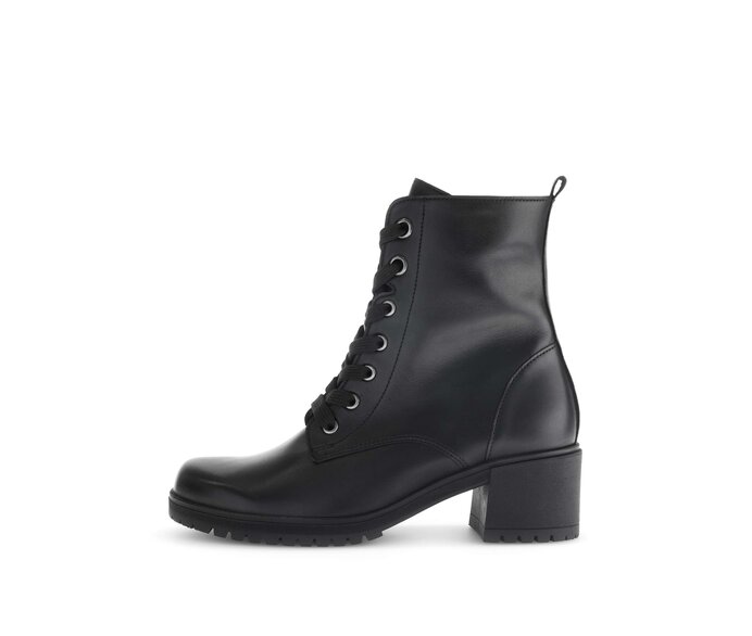 Gabor Damen Schnürstiefelette Schwarz - Glattleder