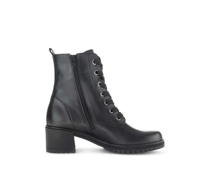 Gabor Damen  Schnürstiefelette Schwarz - Glattleder