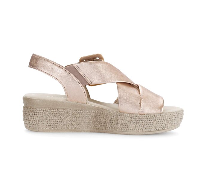 Gabor Damen  Plateau Sandale Rosa - Effektleder