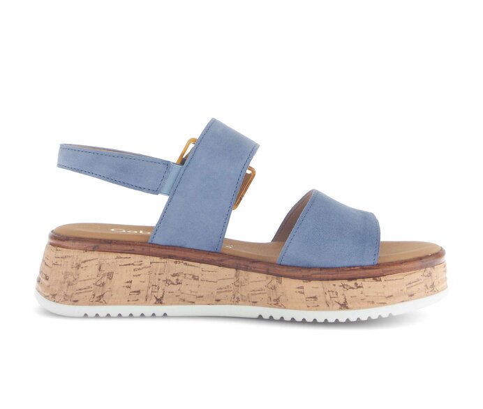 Gabor Damen  Plateau Sandale Blau - Rauleder