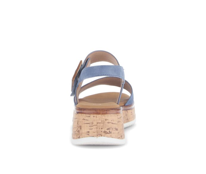 Gabor Damen  Plateau Sandale Blau - Rauleder