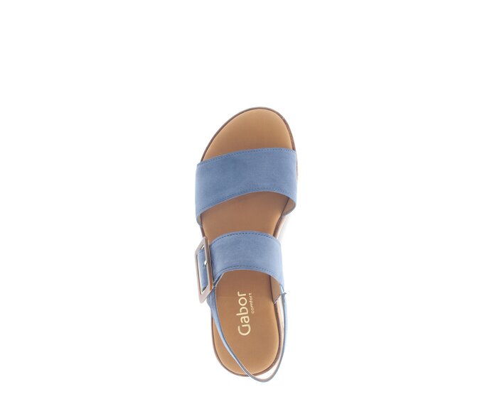 Gabor Damen  Plateau Sandale Blau - Rauleder