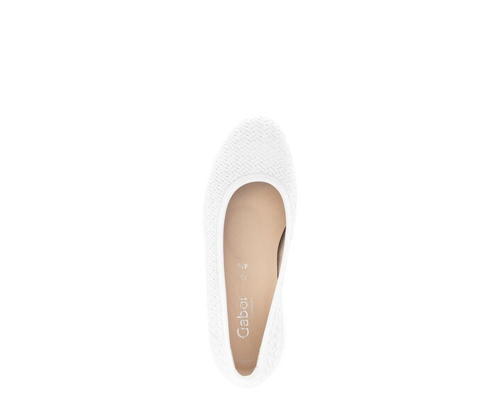 Gabor Damen  Sportliche Ballerina Weiß - Effektleder