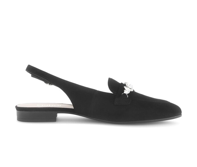 Gabor Damen  Slingpumps Schwarz - Rauleder