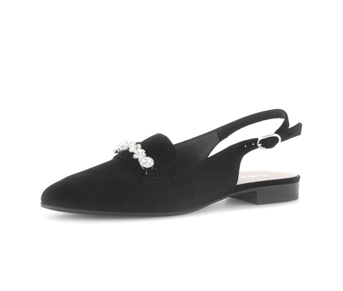 Gabor Damen  Slingpumps Schwarz - Rauleder