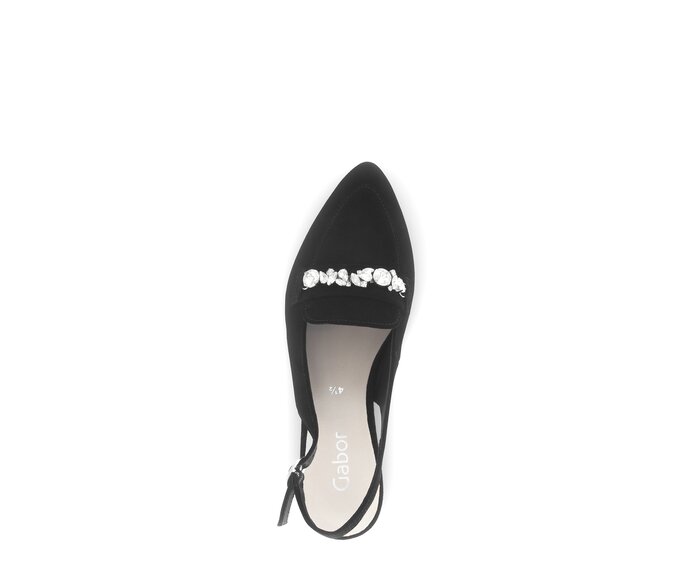 Gabor Damen  Slingpumps Schwarz - Rauleder