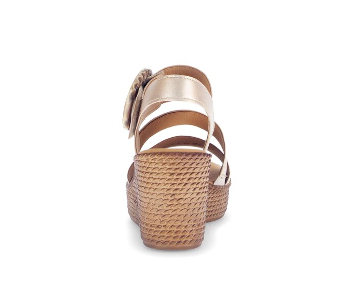 Gabor Damen  Keilsandalette Gold - Effektleder