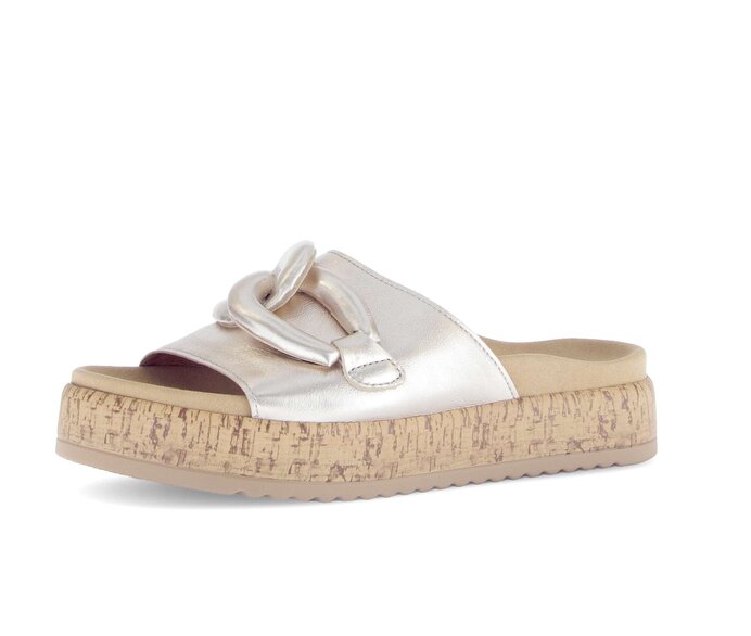 Gabor Damen  Pantolette Gold - Effektleder