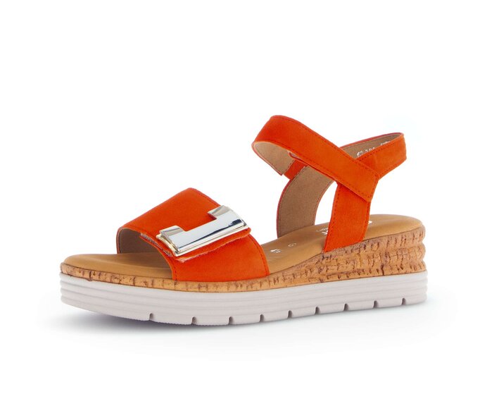 Gabor Damen  Riemchensandale Orange - Rauleder