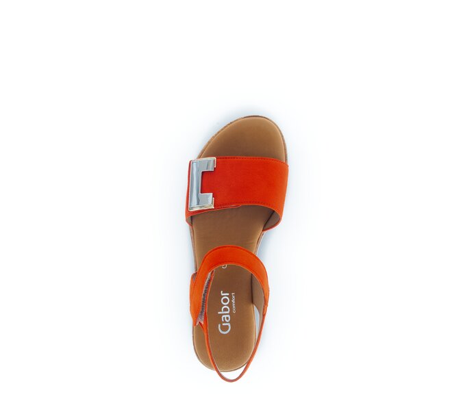 Gabor Damen  Riemchensandale Orange - Rauleder