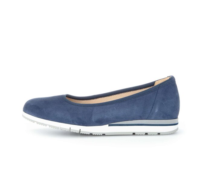 Gabor Damen Sportliche Ballerina Blau - Rauleder