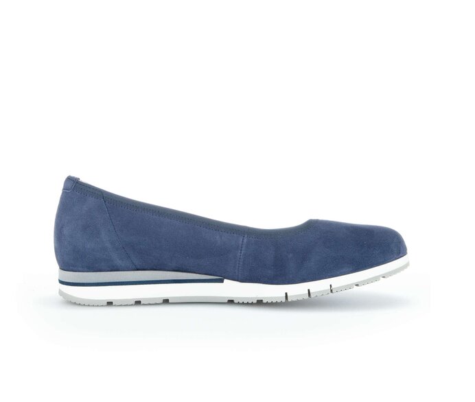 Gabor Damen  Sportliche Ballerina Blau - Rauleder