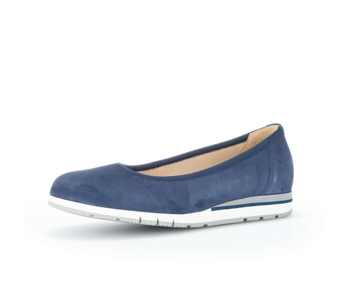 Gabor Damen  Sportliche Ballerina Blau - Rauleder