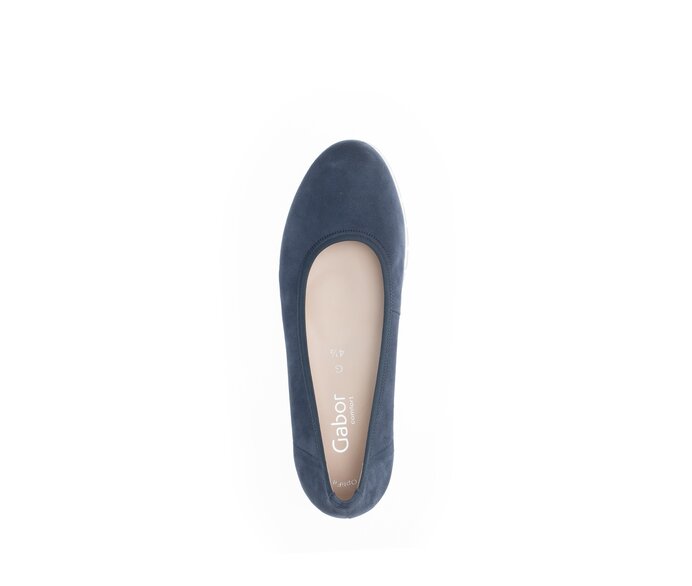 Gabor Damen  Sportliche Ballerina Blau - Rauleder