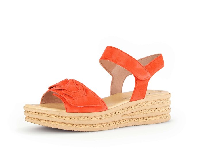 Gabor Damen  Plateau Sandale Orange - Rauleder