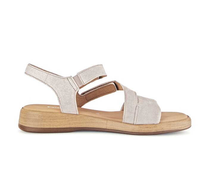 Gabor Damen  Riemchensandale Beige - Effektleder