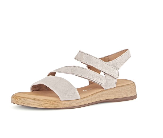 Gabor Damen  Riemchensandale Beige - Effektleder