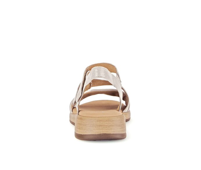 Gabor Damen  Riemchensandale Beige - Effektleder