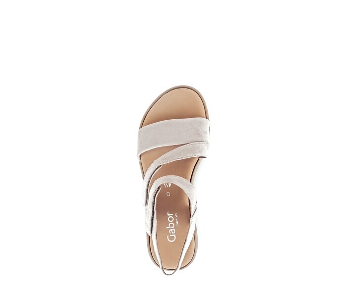 Gabor Damen  Riemchensandale Beige - Effektleder