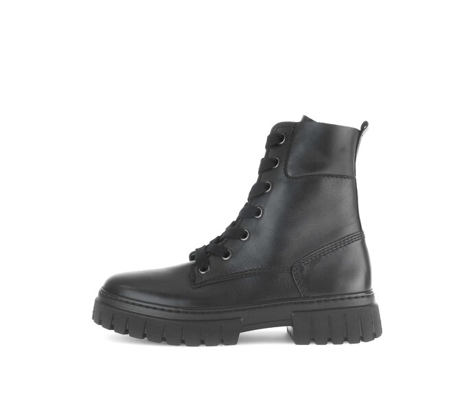 Gabor Damen Schnürstiefelette Schwarz - Glattleder