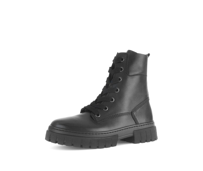 Gabor Damen  Schnürstiefelette Schwarz - Glattleder