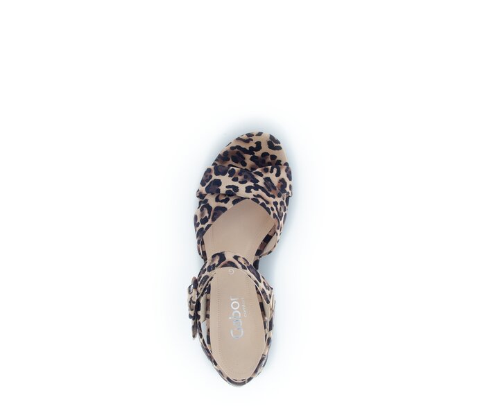 Gabor Damen  Riemchensandale Beige - Rauleder