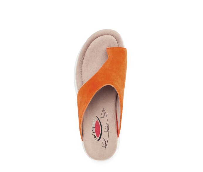 Gabor Damen  Zehentrenner Orange - Rauleder