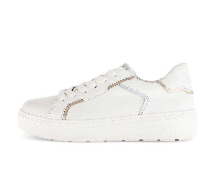 Gabor Damen Sneaker Low Creme - Materialmix Leder