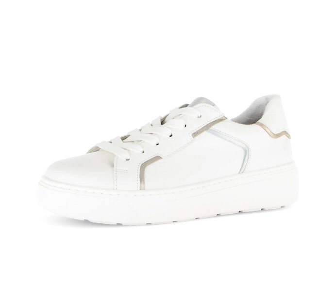 Gabor Damen  Sneaker Low Creme - Materialmix Leder