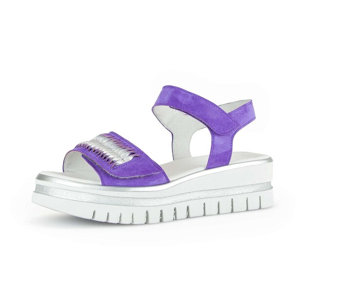 Gabor Damen  Plateau Sandale Lila - Rauleder