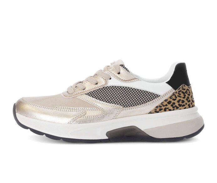 Gabor Damen Sneaker Low Beige - Materialmix Leder/Lederimitat